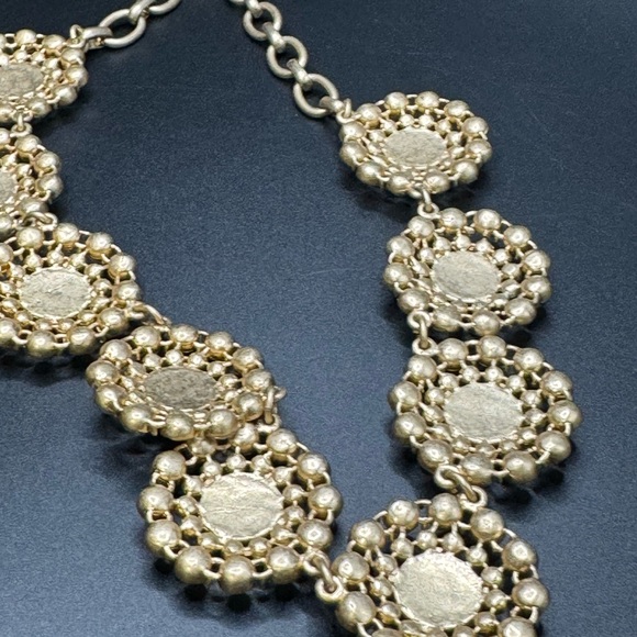 J Crew Matte Gold Tone Clear Rhinestone Necklace - Picture 6 of 7